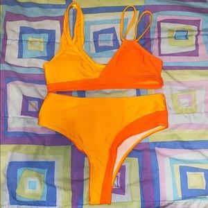 orange bikini bathing suit